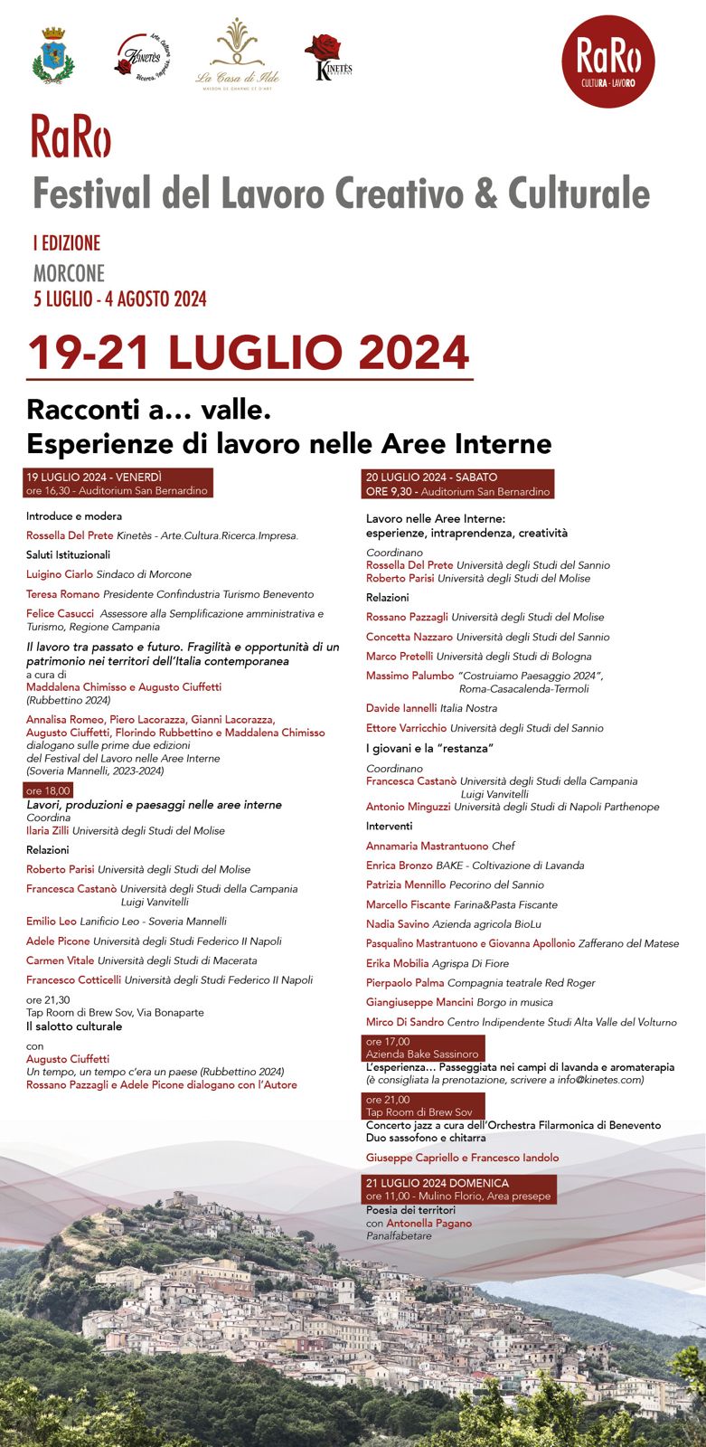 Locandina | Racconti a ...valle. Esperienze di lavoro nelle Aree Interne | 19-21 luglio 2024
